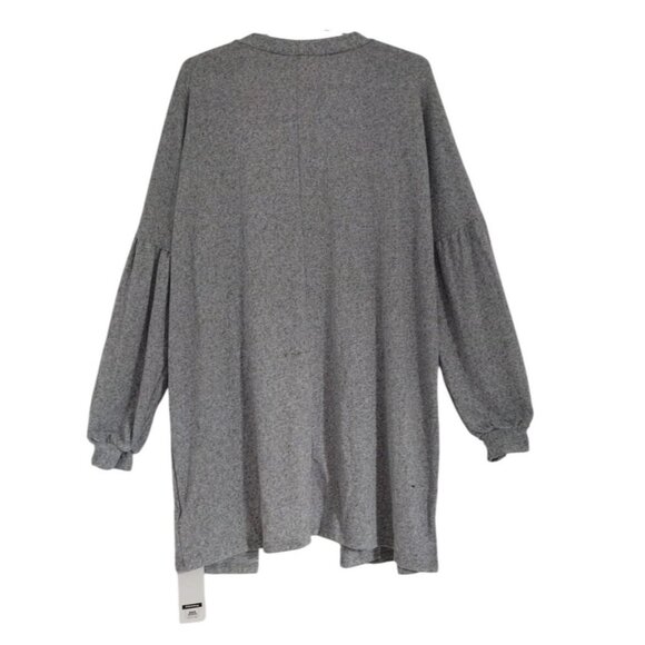 Cozy Womens Gray Open-Front Cardigan With Long Sleeves & Relaxed Fit, NWT - Picture 2 of 6